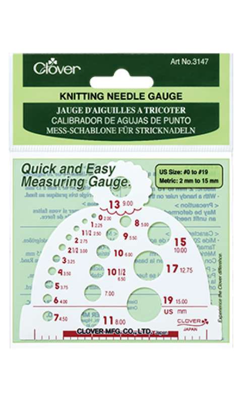 Clover - Mess-Schablone für Stricknadeln